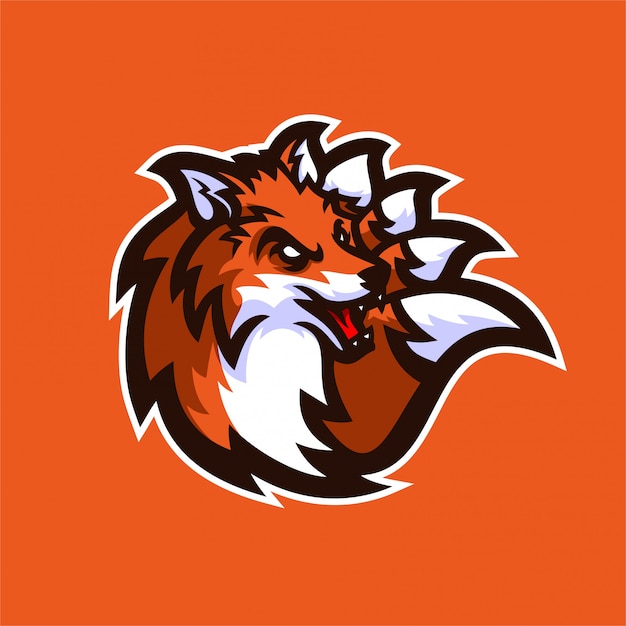 Vector fox esport gaming mascot logo template
