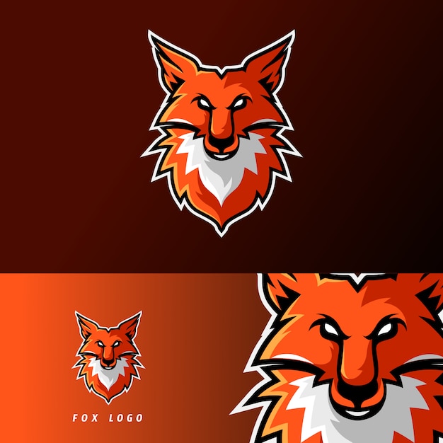 Fox esport gaming mascotte logo sjabloon