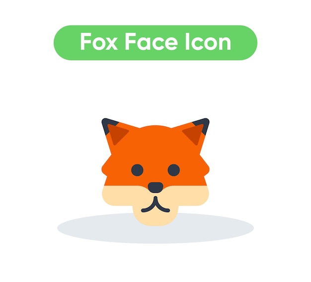 Fox face animal vector emoji icon illustration