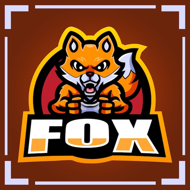 Design del logo esport mascotte da gioco fox