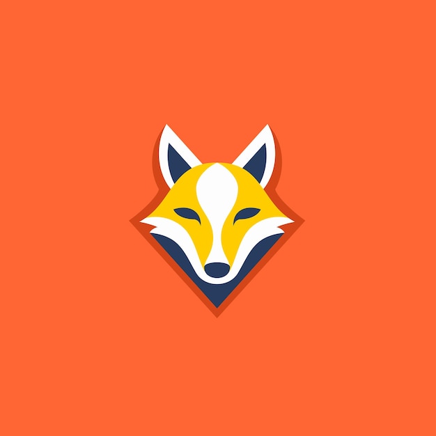 Fox gember snuit silhouet met schaduw dierentuin jacht symbool logo platte vectorillustratie Vleesetende wilde dieren hoofd portret agressief roofdier oranje foxy wildlife gevaarlijk harig karakter