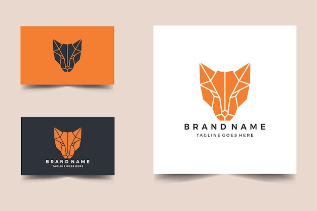 Fox geometric logo vector