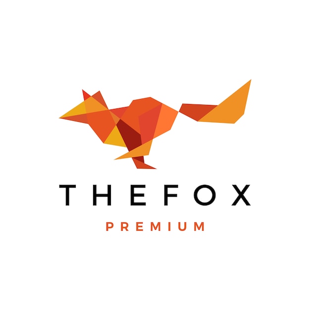 Vector fox geometric low poly logo  icon illustration