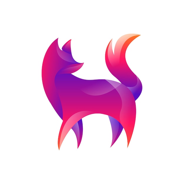 Fox gradient colorfull logo vector