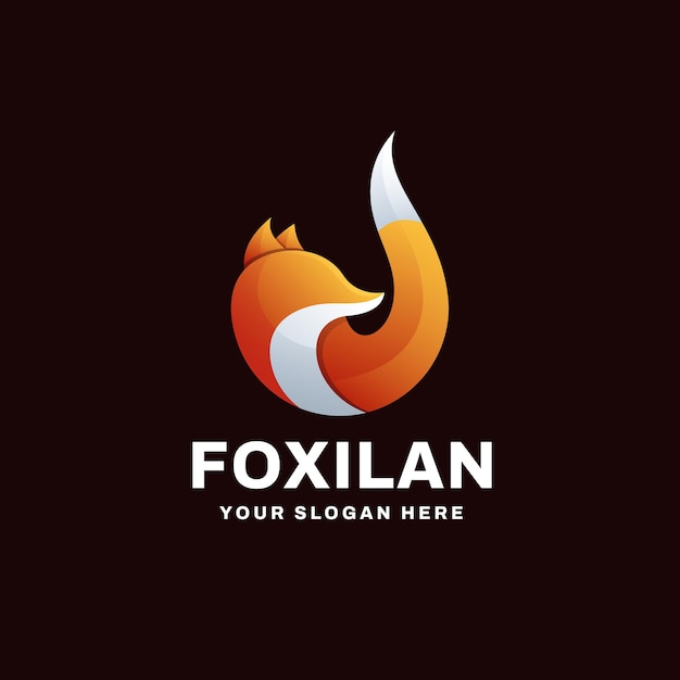 Fox Gradient Logo Vector Icon Illustration