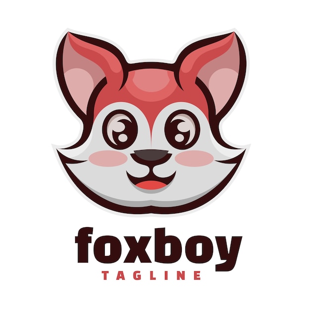 Vector fox head cartoon mascotte logo