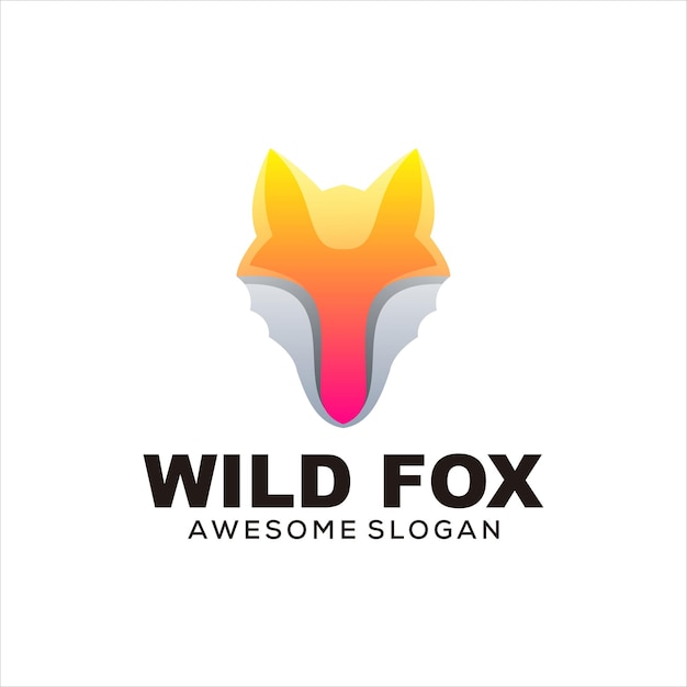 Fox head colorful logo illustration