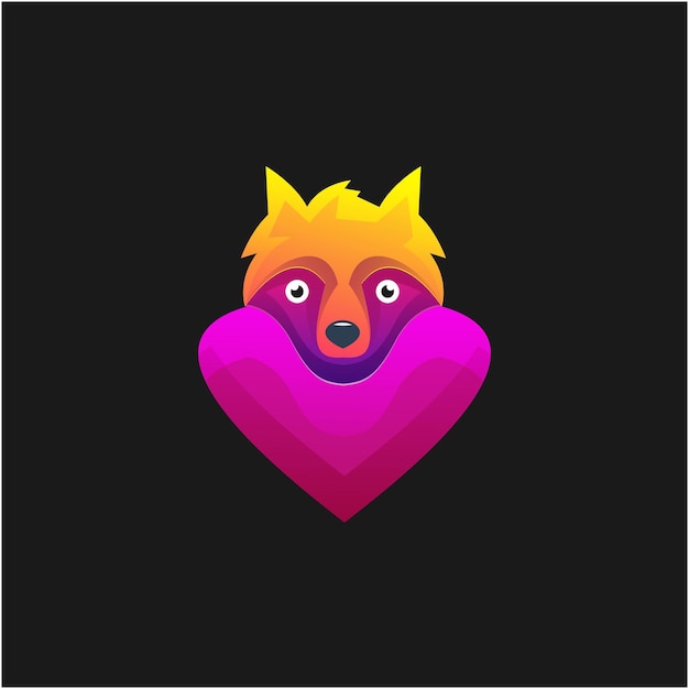 Fox head colorful logo