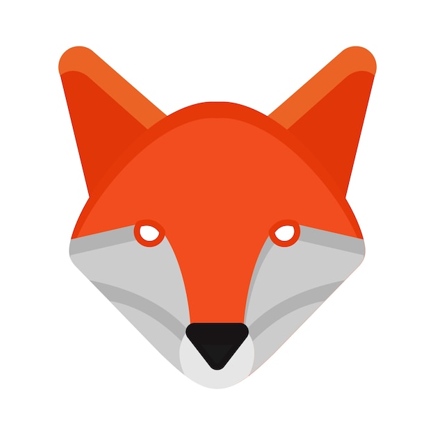 Vector fox head in flat design