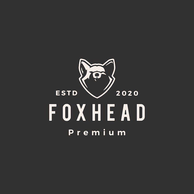 Fox head hipster vintage logo icon illustration