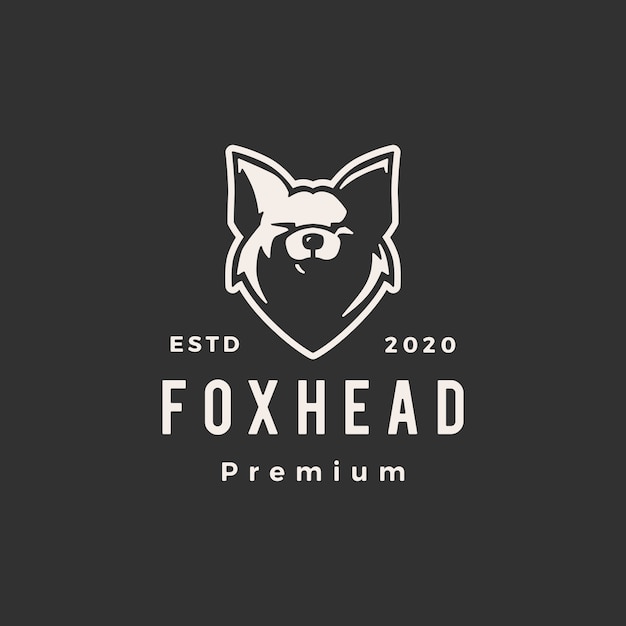 Fox head hipster vintage logo icon illustration