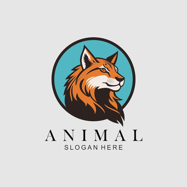 Vector fox head illustration mascot cartoon logo design