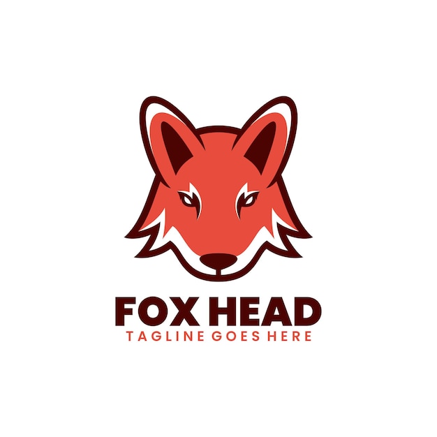 Disegno del logo della mascotte dell'illustrazione della testa di volpe
