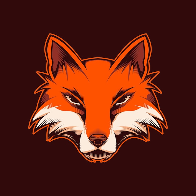 Vector fox head japanese style