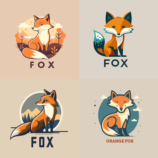 Fox head logo branding concept vector illustration for product company brand