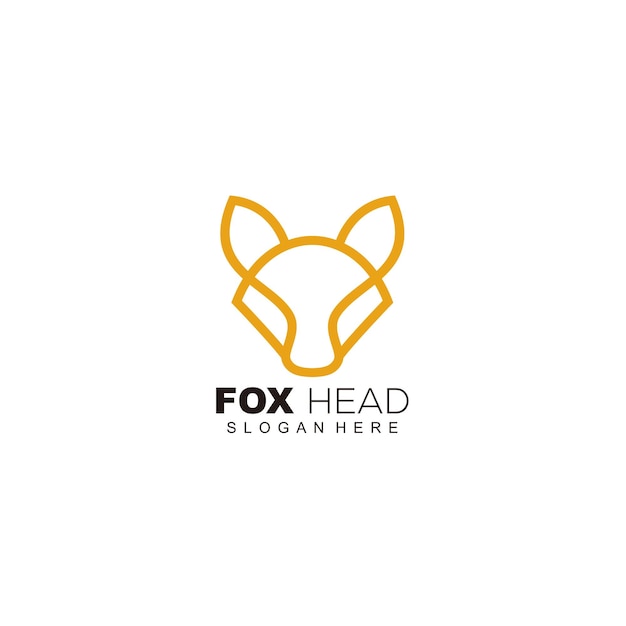 Vector fox head logo line style design color