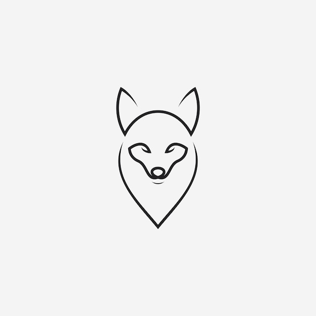 Vector fox head logo ontwerp inspiratie