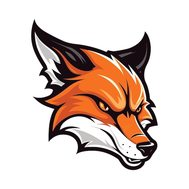 Vector fox head mascot logo design illustration for printing on tshirts