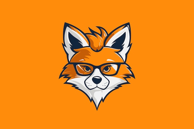Fox head mascot logo design vector with modern illustration concept style for badge