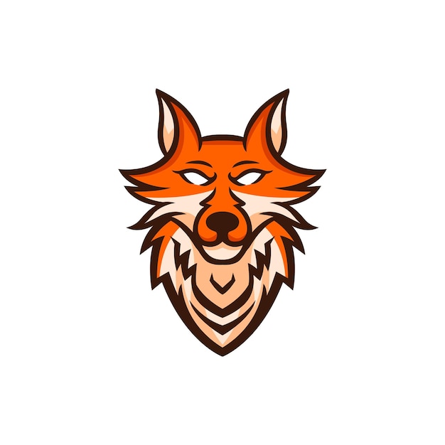 Вектор Дизайн логотипа талисмана головы лисы