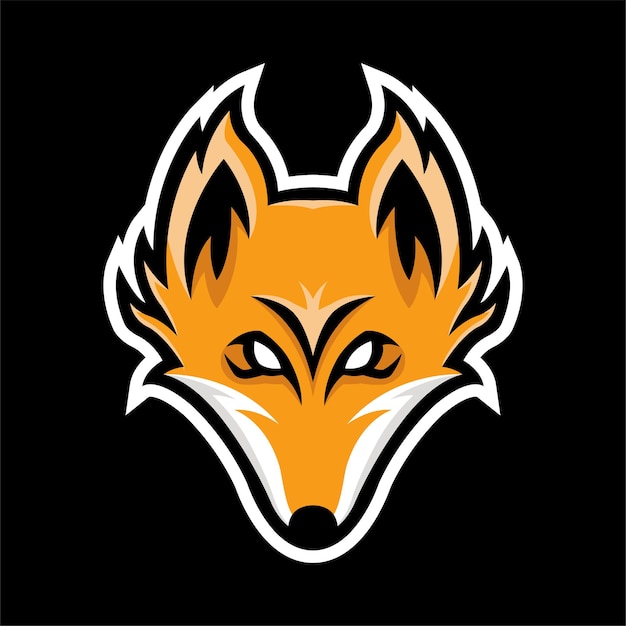 fox head mascot logo vector