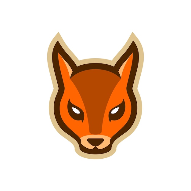 fox head sport mascot design character for gaming team or college club modern cartoon style