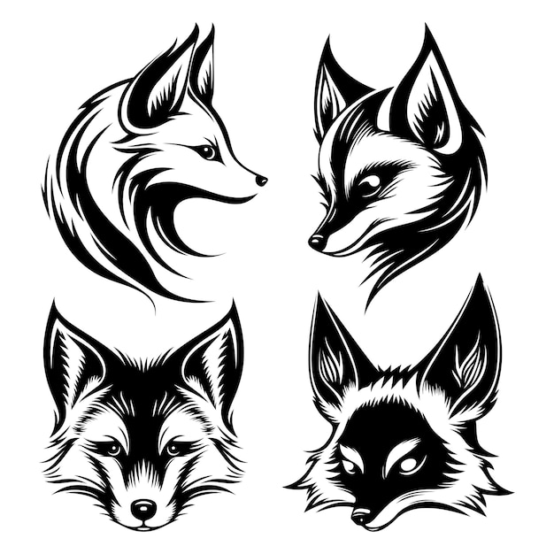 Vector fox head symbol logo