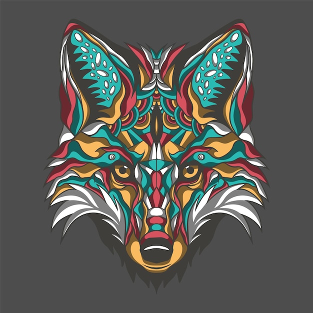 Fox Head vector moderne kleuren