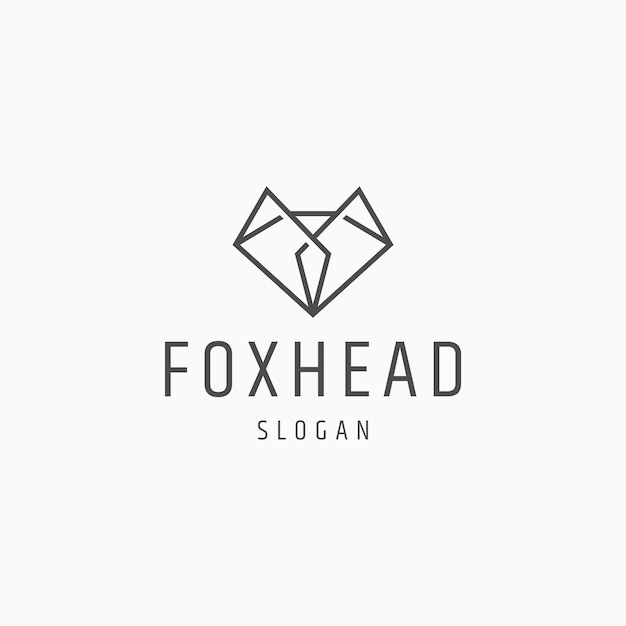 Fox hoofd logo pictogram ontwerpsjabloon