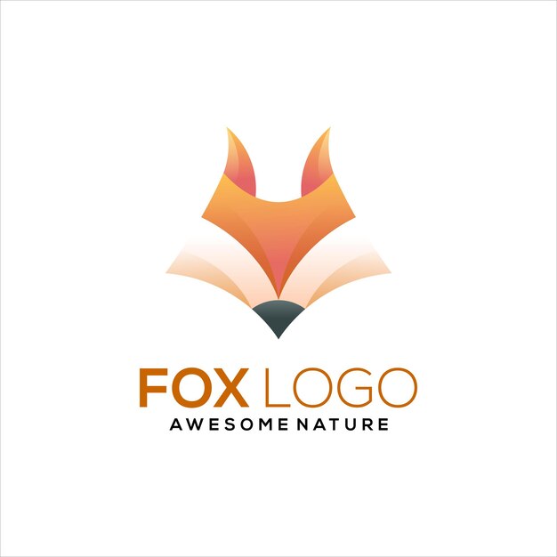 Fox hoofd logo verloop vector