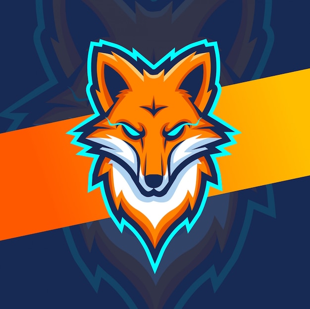Fox hoofd mascotte esport logo