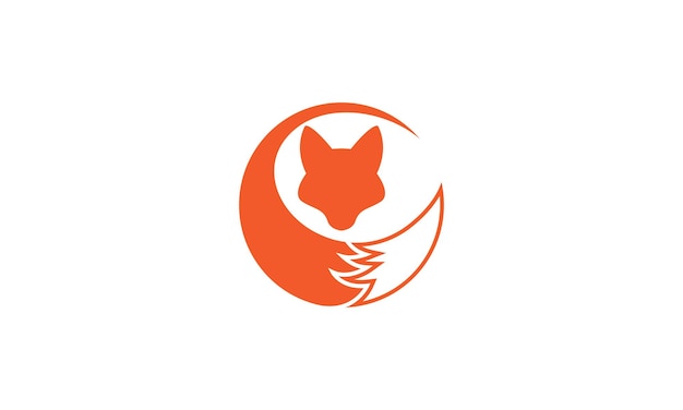Fox hoofd met staart modern logo symbool pictogram vector grafisch ontwerp