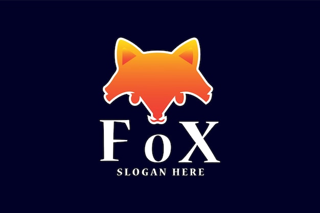 Fox hoofd pictogram Logo sjabloon vectorillustratie