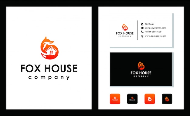 Fox house logo design template