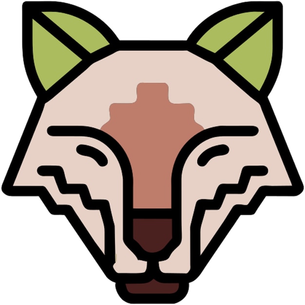 Vector fox icon colored outline