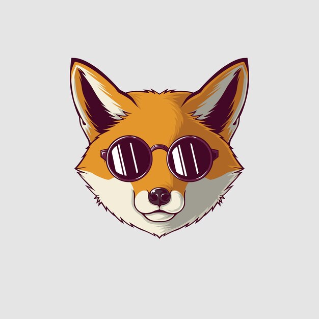 Vector fox illustration in a cute style