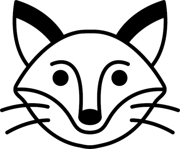 fox in lijn icoon stijl