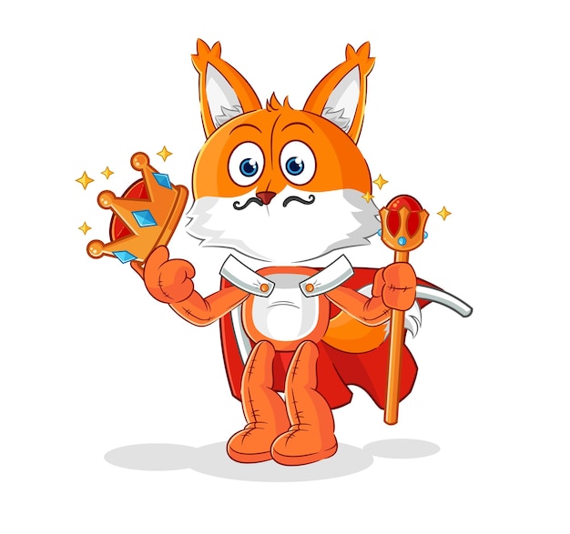 Vector fox king vector cartoon character