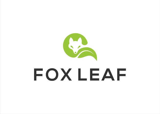 fox leaf logo design vector illustration