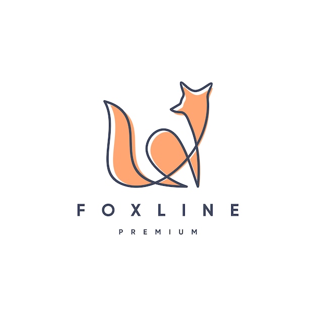 Fox lijn logo sjabloon