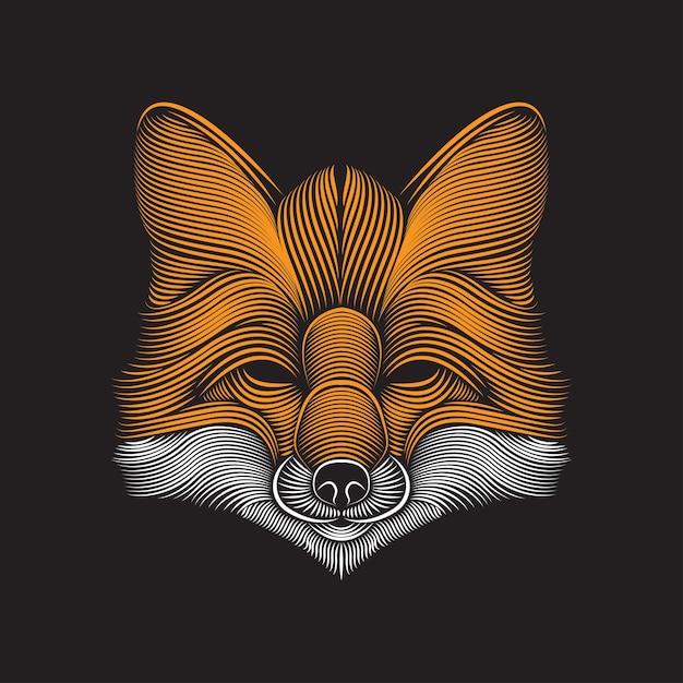 Vector fox lijntekeningen illustratie