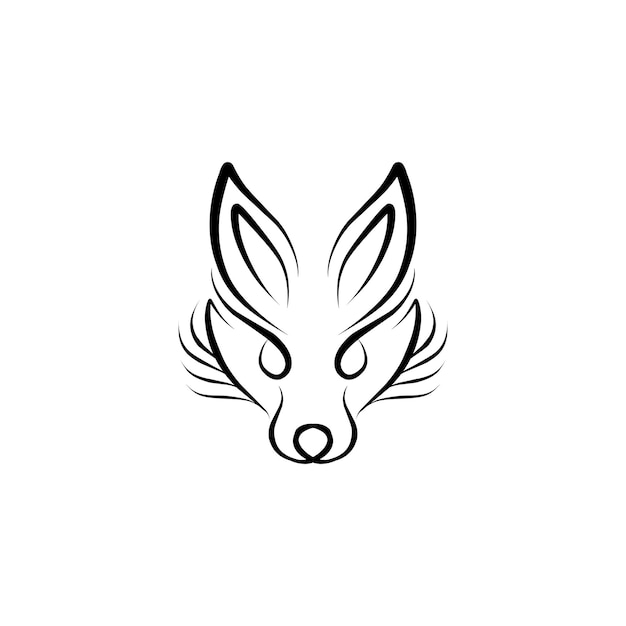 Vettore fox line art logo design