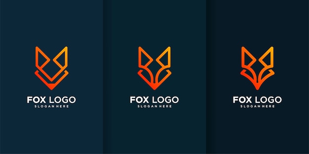 Vector fox logo collection with different and unique elements