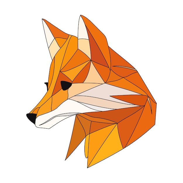fox logo design abstract colorful polygon fox head calm fox face