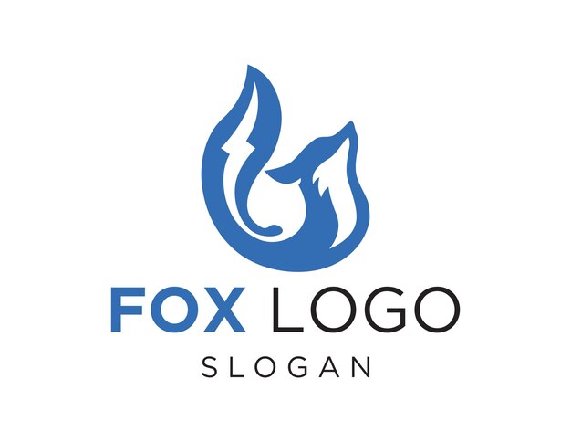 백색 배경으로 Corel Draw 2018 응용 프로그램을 사용하여 만들어진 Fox 로고 디자인