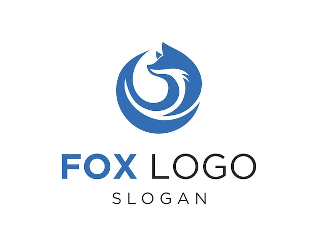 백색 배경으로 Corel Draw 2018 응용 프로그램을 사용하여 만들어진 Fox 로고 디자인