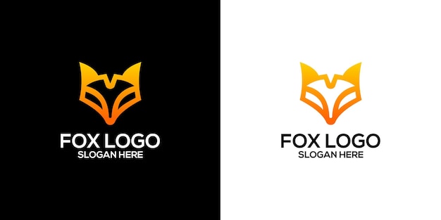 Fox logo design vector