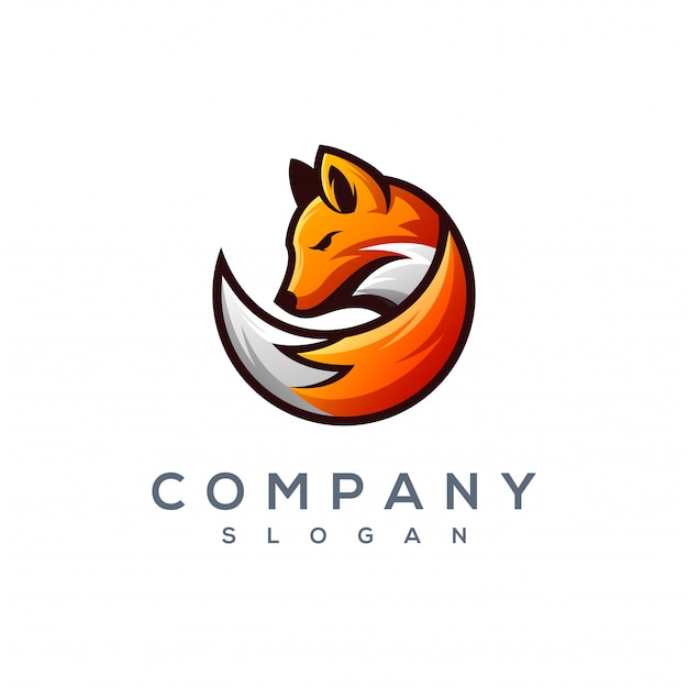 Fox logo design vector