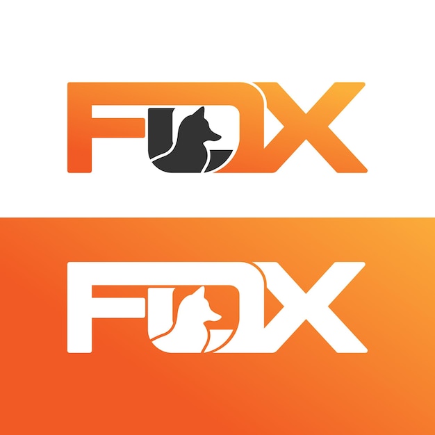 Вектор Дизайн логотипа fox