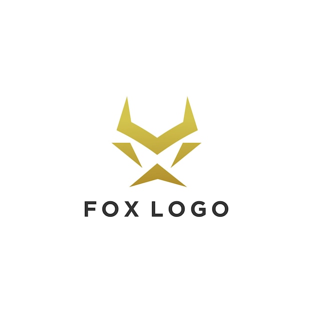 Плоский вектор шаблона логотипа лисы